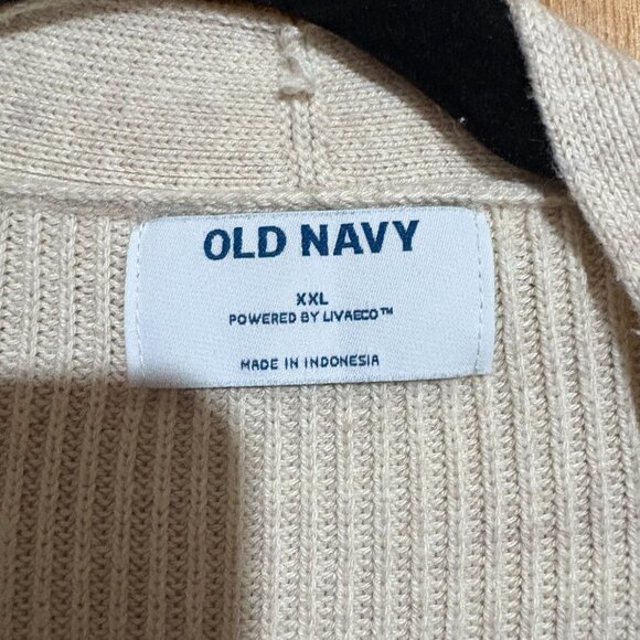 Old Navy Shaker Stitch Long Line Open Front Cardigan in Oatmeal size XXL - Picture 3 of 6